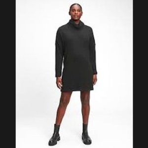 NEW - GAP Maternity Super Cozy Ribbed Turtleneck Dress in Black